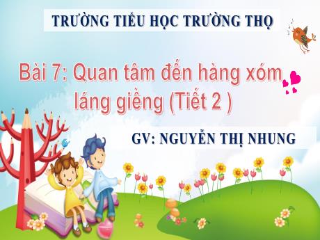 Bài giảng Đạo đức 3 (Kết nối tri thức) - Bài 3: Quan tâm đến hàng xóm láng giếng (Tiết 2) - Năm học 2024-2025 - Nguyễn Thị Nhung