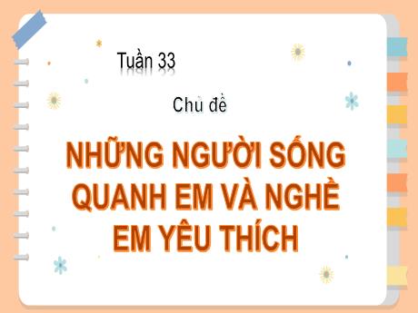 Bài giảng Hoạt động trải nghiệm 3 (Kết nối tri thức) - Tuần 33, Chủ đề: Những người sống quanh em và nghề em yêu thích - Năm học 2024-2025 - Trường Tiểu học Trường Thọ