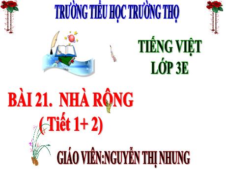 Bài giảng Tiếng Việt 3 (Kết nối tri thức) - Bài 21: Nhà Rông (Tiết 1+2) - Năm học 2024-2025 - Nguyễn Thị Nhung