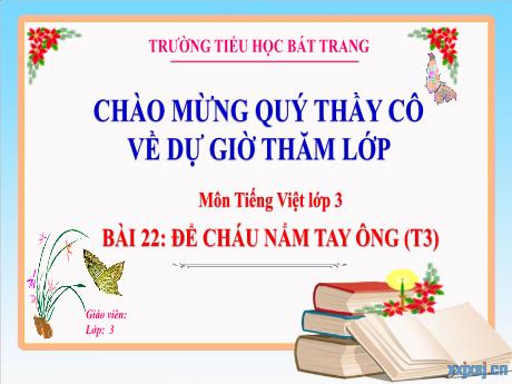 Bài giảng Tiếng Việt 3 (Kết nối tri thức) - Bài 22: Để cháu nắm tay ông (Tiết 3) - Trường Tiểu học Bát Trang