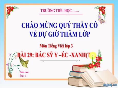 Bài giảng Tiếng Việt 3 (Kết nối tri thức) - Bài 29: Bác sỹ Y-éc-xanh (Tiết 3) - Trường Tiểu học Bát Trang