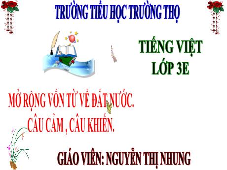 Bài giảng Tiếng Việt 3 (Luyện từ và câu) Kết nối tri thức - Bài 20: Mở rộng vốn từ về đất nước. Câu cảm, câu khiến - Năm học 2024-2025 - Nguyễn Thị Nhung