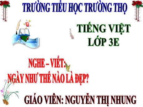 Bài giảng Tiếng Việt 3 (Nghe - Viết) Kết nối tri thức - Bài 15: Ngày như thế nào là đẹp? - Năm học 2024-2025 - Nguyễn Thị Nhung