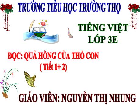 Bài giảng Tiếng Việt 3 (Tập đọc) Kết nối tri thức - Bài 10: Quả hồng của thỏ con (Tiết 1+2) - Năm học 2024-2025 - Nguyễn Thị Nhung