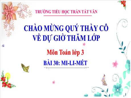 Bài giảng Toán 3 (Kết nối tri thức) - Bài 30: Mi-li-mét - Trường Tiểu học Trần Tất Văn