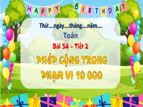 Bài giảng Toán 3 (Kết nối tri thức) - Bài 54: Phép cộng trong phạm vi 10 000 (Tiết 2) - Năm học 2024-2025 - Trường Tiểu học Trường Thọ